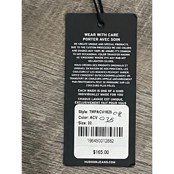 HUDSON Women's Denim Carpenter Short Angora Colorblock Size 32 NWT - Picture 10 of 11